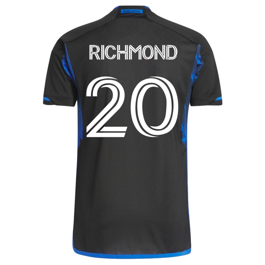 נשים ויל ריצ'מונד #20 כחול שחור ג'רזי ביתית 2023/24 חולצה קצרה