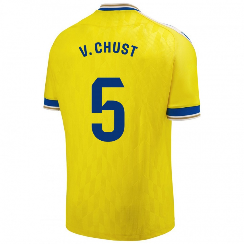 ילדים Víctor Chust #5 צהוב ג'רזי ביתית 2023/24 חולצה קצרה