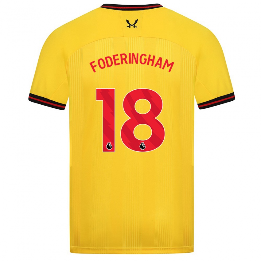 ילדים וס פודרינגהאם #18 צהוב הרחק ג'רזי 2023/24 חולצה קצרה