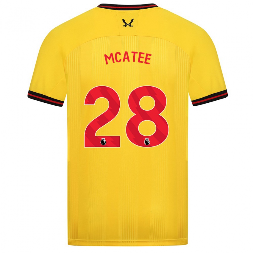 ילדים ג'יימס מקאטי #28 צהוב הרחק ג'רזי 2023/24 חולצה קצרה