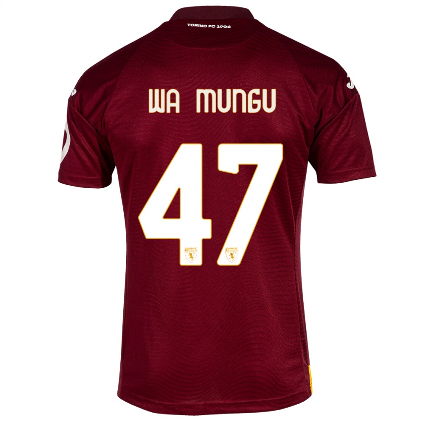 גברים Vimoj Muntu Wa Mungu #47 אדום כהה ג'רזי ביתית 2023/24 חולצה קצרה