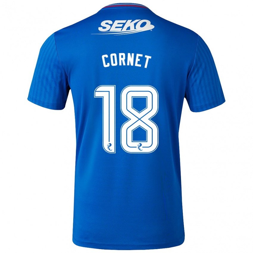 גברים Chelsea Cornet #18 כְּחוֹל ג'רזי ביתית 2023/24 חולצה קצרה