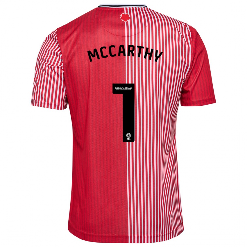 גברים Alex Mccarthy #1 אָדוֹם ג'רזי ביתית 2023/24 חולצה קצרה