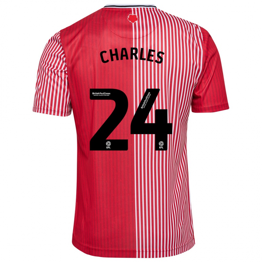 גברים שיי צ'ארלס #24 אָדוֹם ג'רזי ביתית 2023/24 חולצה קצרה