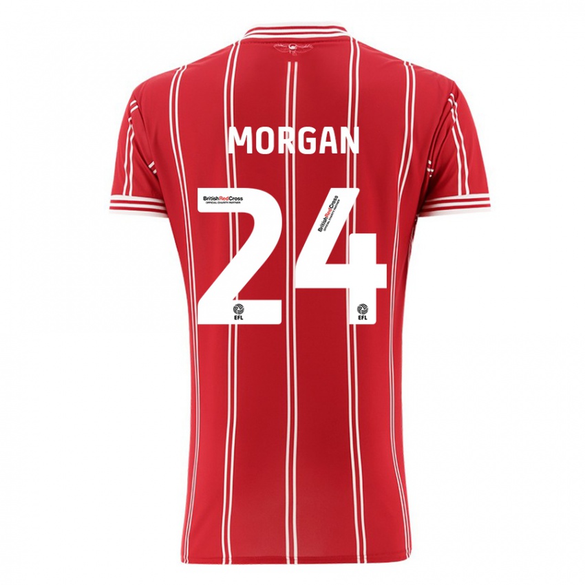 גברים פיון מורגן #24 אָדוֹם ג'רזי ביתית 2023/24 חולצה קצרה