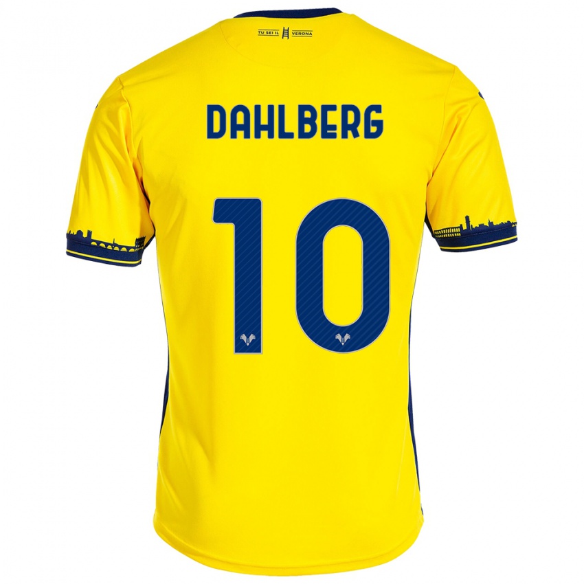 גברים ג׳ונה דאלברג #10 צהוב הרחק ג'רזי 2023/24 חולצה קצרה