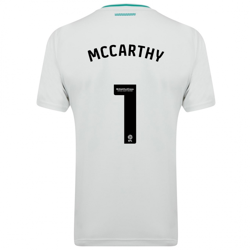 גברים Alex Mccarthy #1 לבן הרחק ג'רזי 2023/24 חולצה קצרה