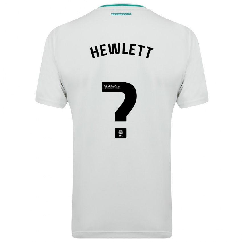 גברים Jem Hewlett #0 לבן הרחק ג'רזי 2023/24 חולצה קצרה