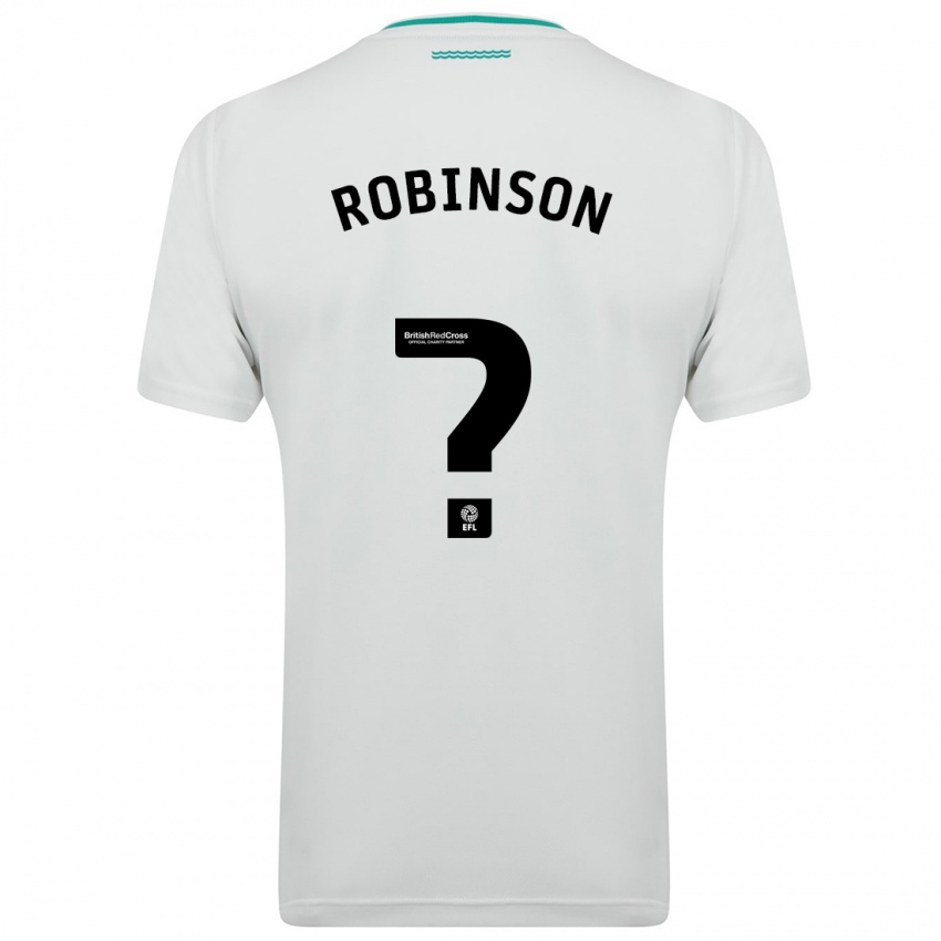 גברים ג'יי רובינסון #0 לבן הרחק ג'רזי 2023/24 חולצה קצרה