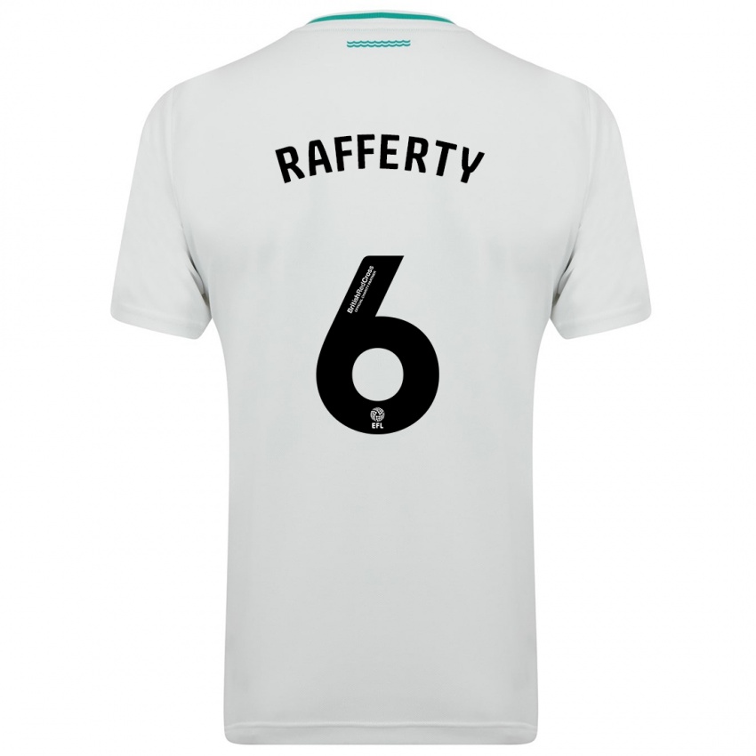 גברים Laura Rafferty #6 לבן הרחק ג'רזי 2023/24 חולצה קצרה