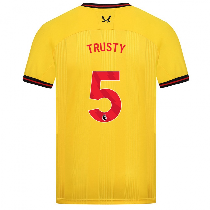 גברים אוסטון טרוסטי #5 צהוב הרחק ג'רזי 2023/24 חולצה קצרה