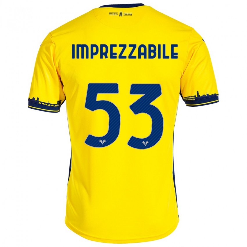נשים Francesca Imprezzabile #53 צהוב הרחק ג'רזי 2023/24 חולצה קצרה