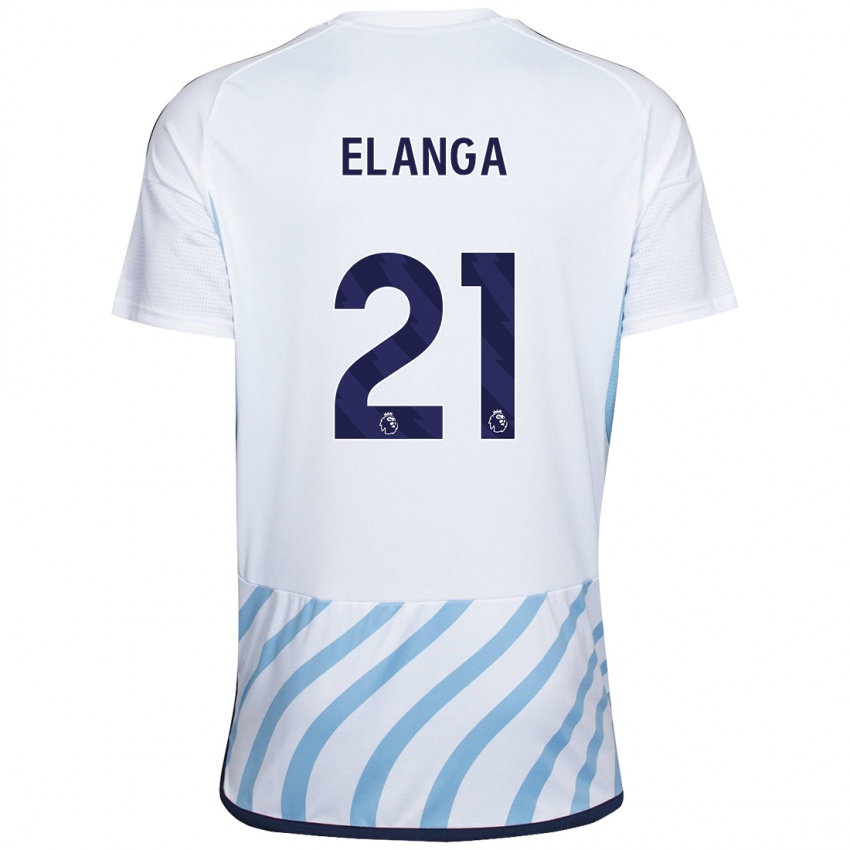 נשים אנתוני אלנגה #21 לבן כחול הרחק ג'רזי 2023/24 חולצה קצרה