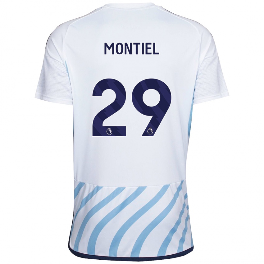 נשים גונזלו מונטיאל #29 לבן כחול הרחק ג'רזי 2023/24 חולצה קצרה