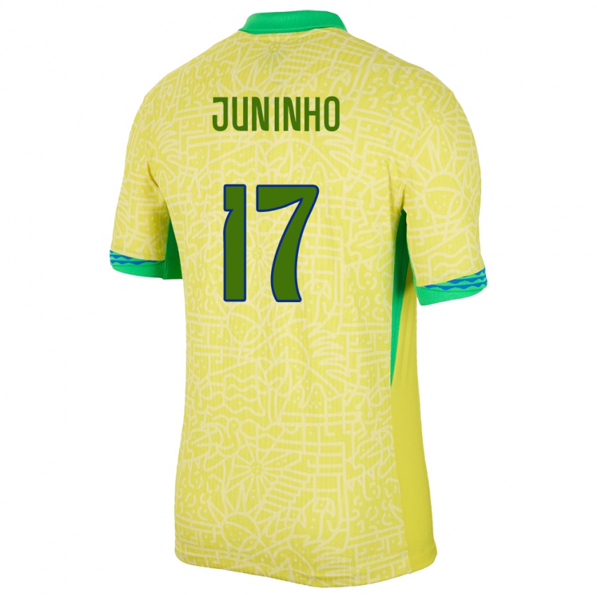ילדים ברזיל ז'וניניו #17 צהוב ג'רזי ביתית 24-26 חולצה קצרה