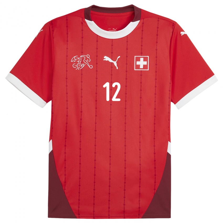 ילדים שווייץ איבון מבוגו #12 אָדוֹם ג'רזי ביתית 24-26 חולצה קצרה