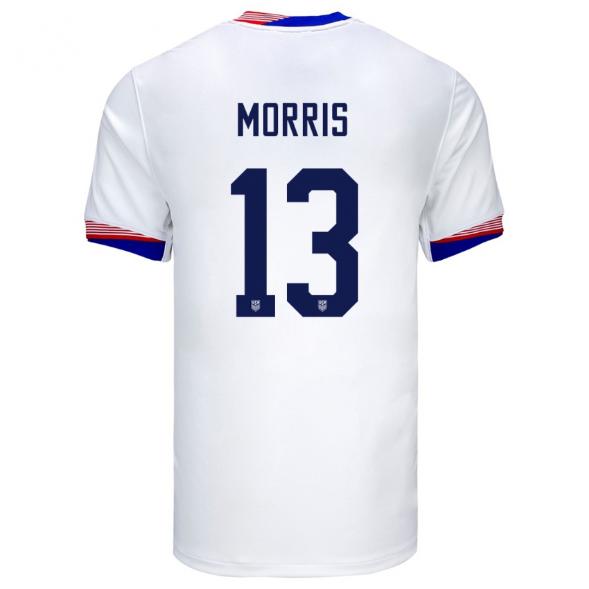 ילדים ארצות הברית ג'ורדן מוריס #13 לבן ג'רזי ביתית 24-26 חולצה קצרה