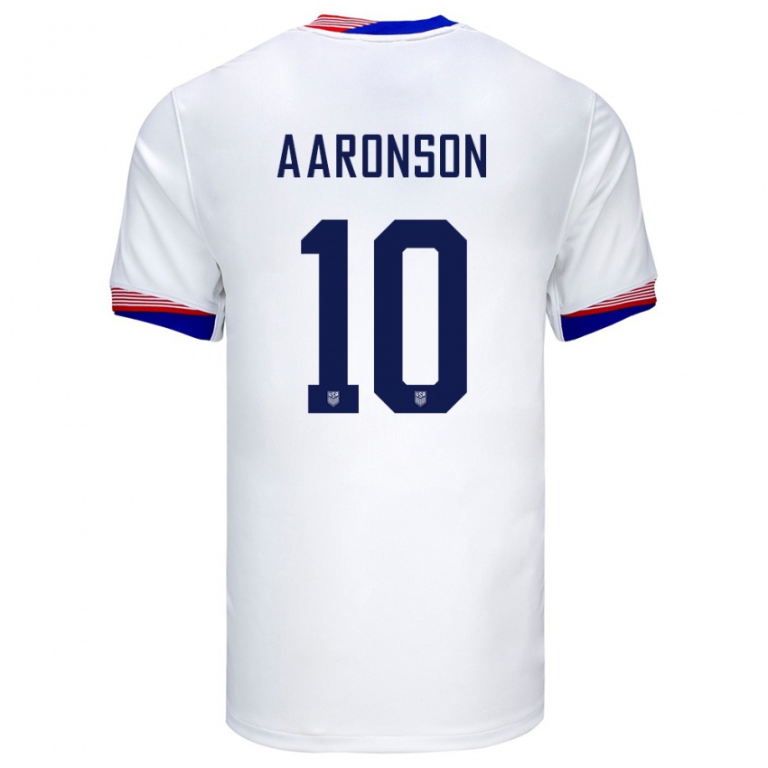 ילדים ארצות הברית פקסטן אהרונסון #10 לבן ג'רזי ביתית 24-26 חולצה קצרה