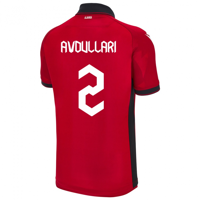 ילדים אלבניה Davide Avdullari #2 אָדוֹם ג'רזי ביתית 24-26 חולצה קצרה