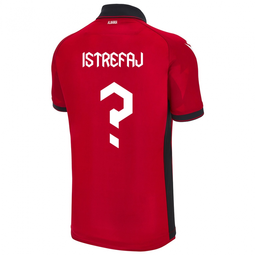ילדים אלבניה Djellza Istrefaj #0 אָדוֹם ג'רזי ביתית 24-26 חולצה קצרה