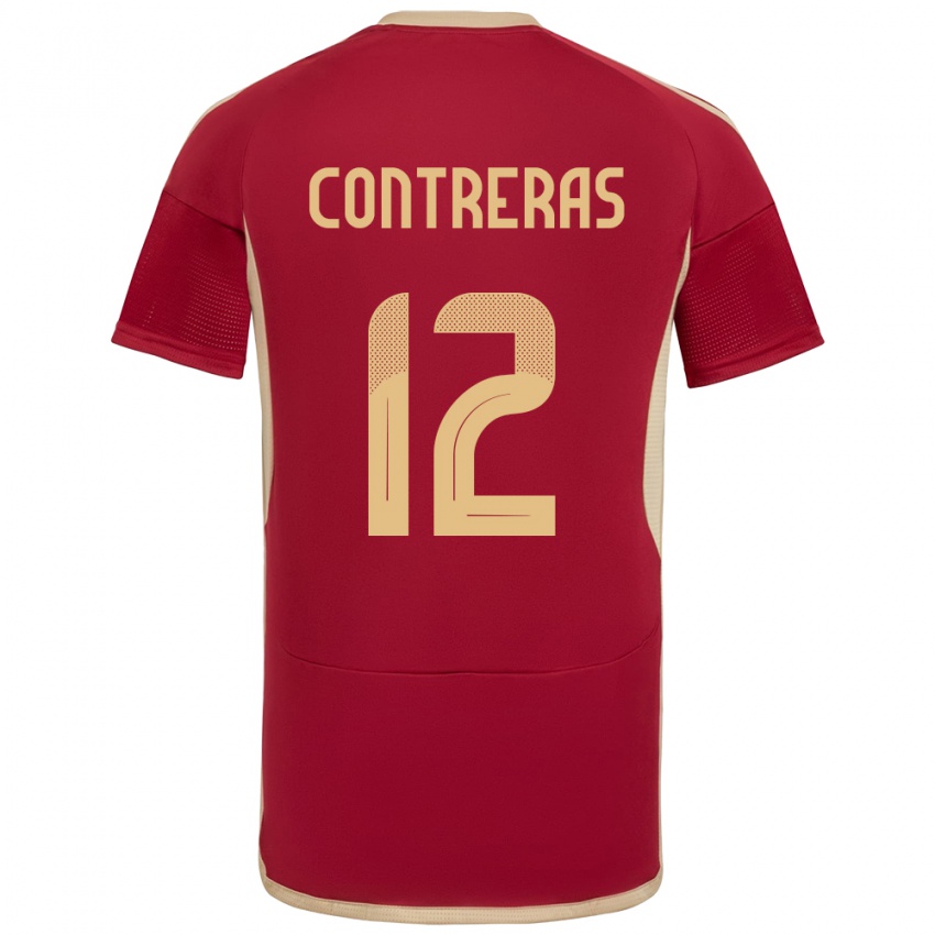 ילדים ונצואלה José Contreras #12 בורדו ג'רזי ביתית 24-26 חולצה קצרה