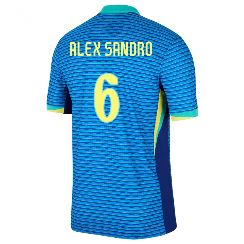 ילדים ברזיל אלכס סנדרו #6 כְּחוֹל הרחק ג'רזי 24-26 חולצה קצרה