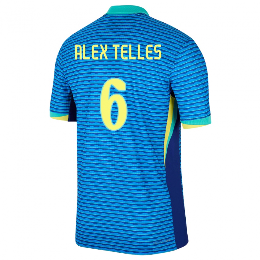 ילדים ברזיל אלכס טלס #6 כְּחוֹל הרחק ג'רזי 24-26 חולצה קצרה