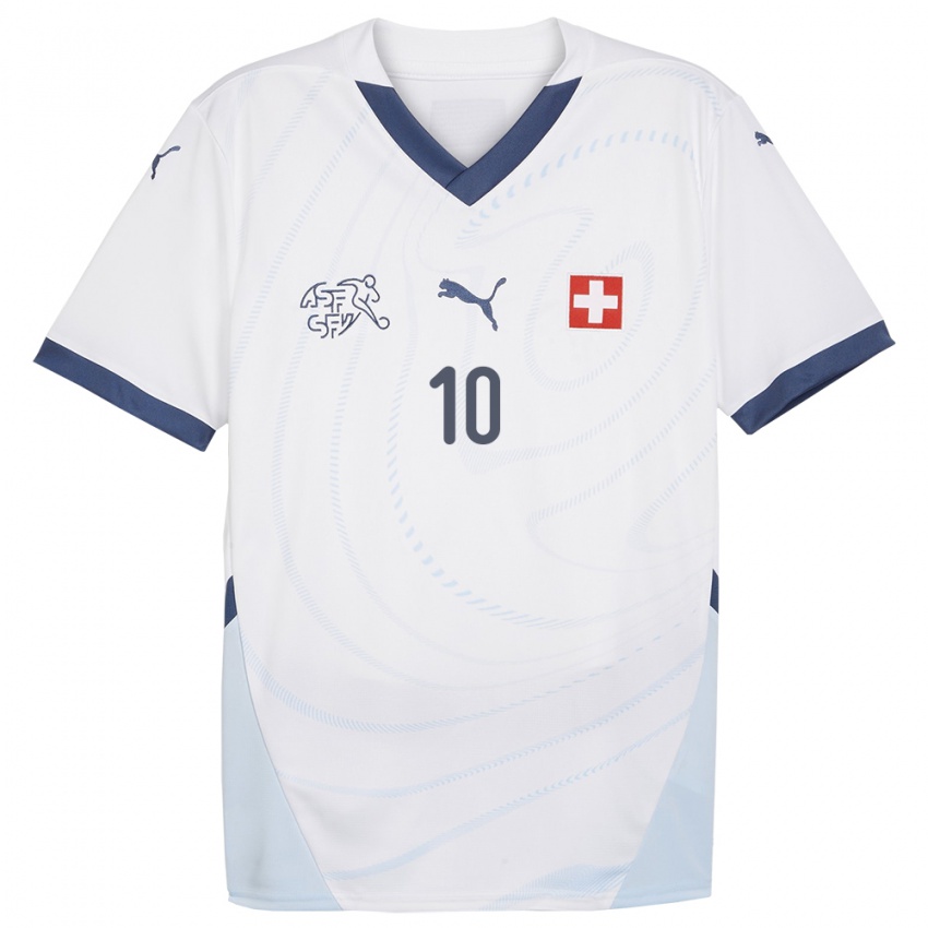 ילדים שווייץ רמונה בכמן #10 לבן הרחק ג'רזי 24-26 חולצה קצרה