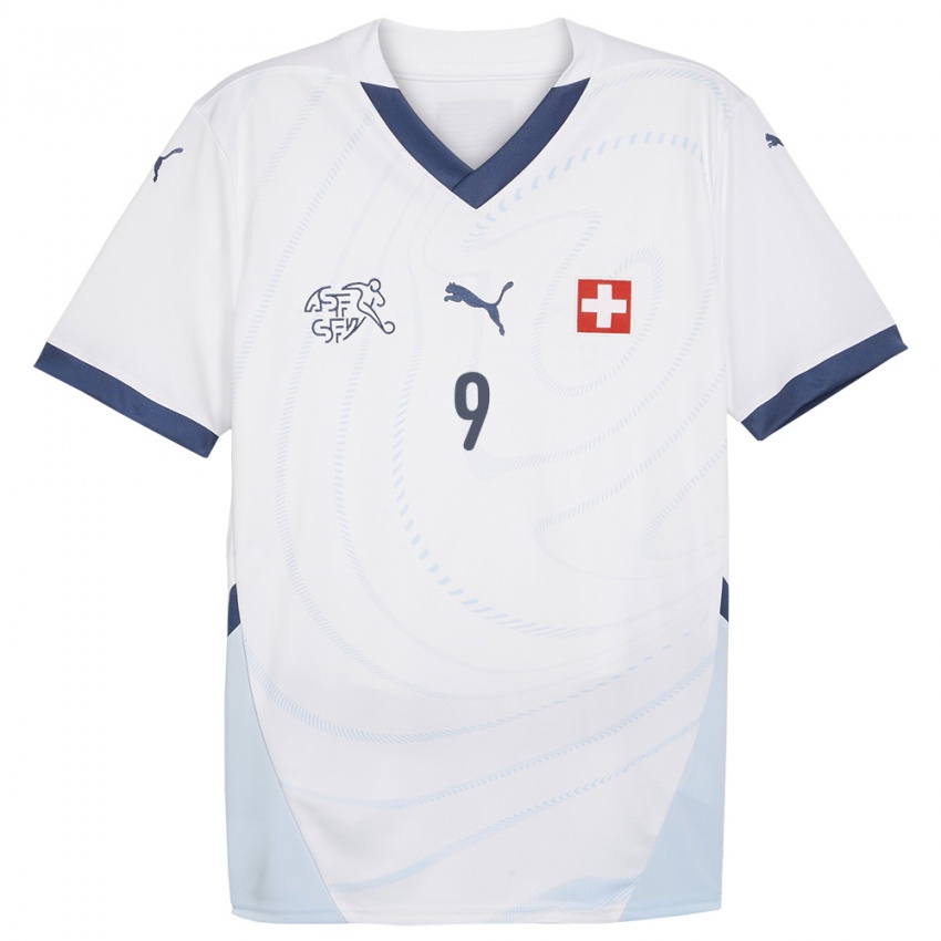 ילדים שווייץ בראדלי פינק #9 לבן הרחק ג'רזי 24-26 חולצה קצרה