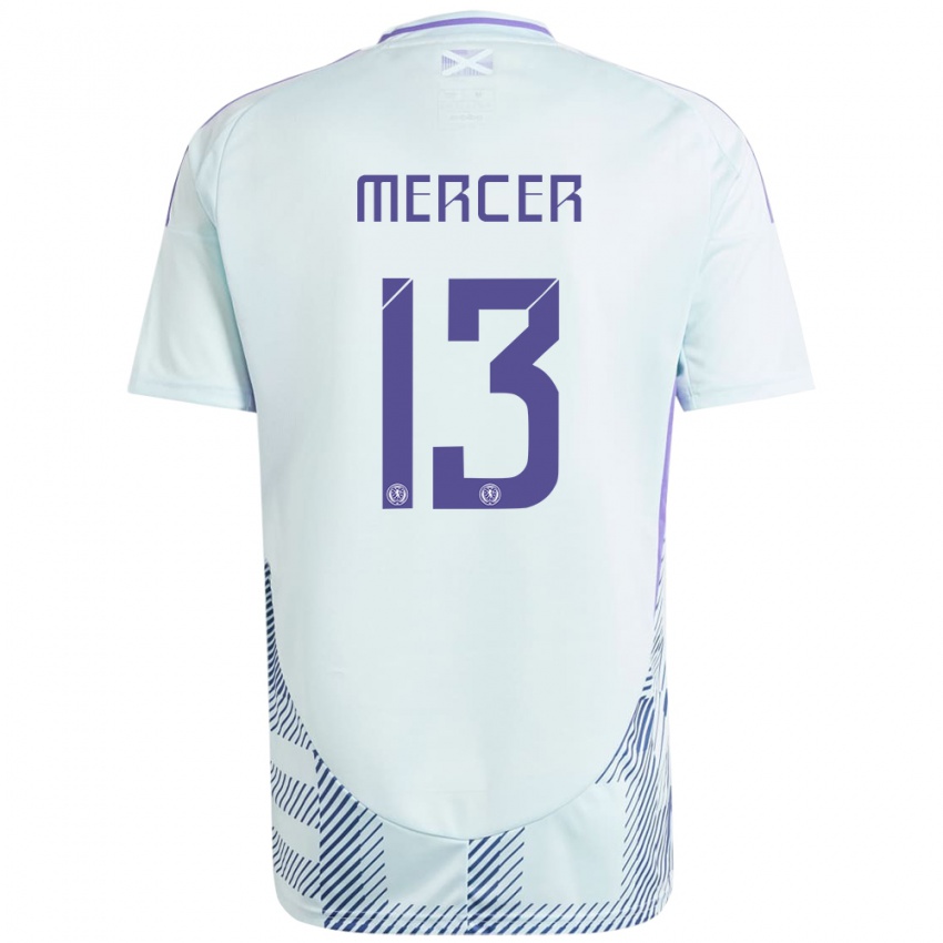 ילדים סקוטלנד Jamie Mercer #13 כחול מנטה בהיר הרחק ג'רזי 24-26 חולצה קצרה