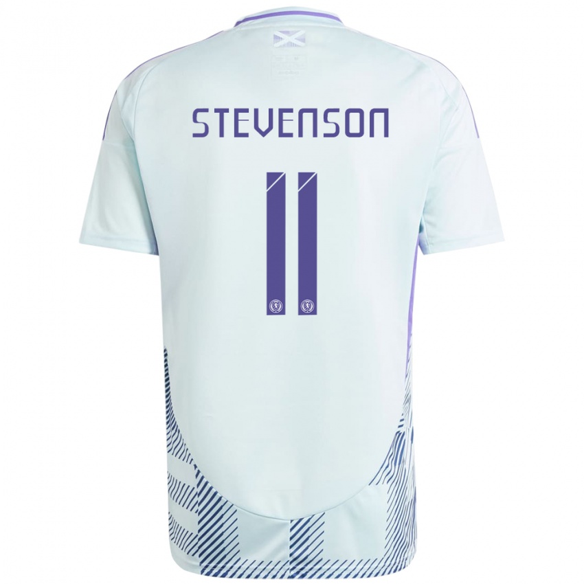 ילדים סקוטלנד Gus Stevenson #11 כחול מנטה בהיר הרחק ג'רזי 24-26 חולצה קצרה