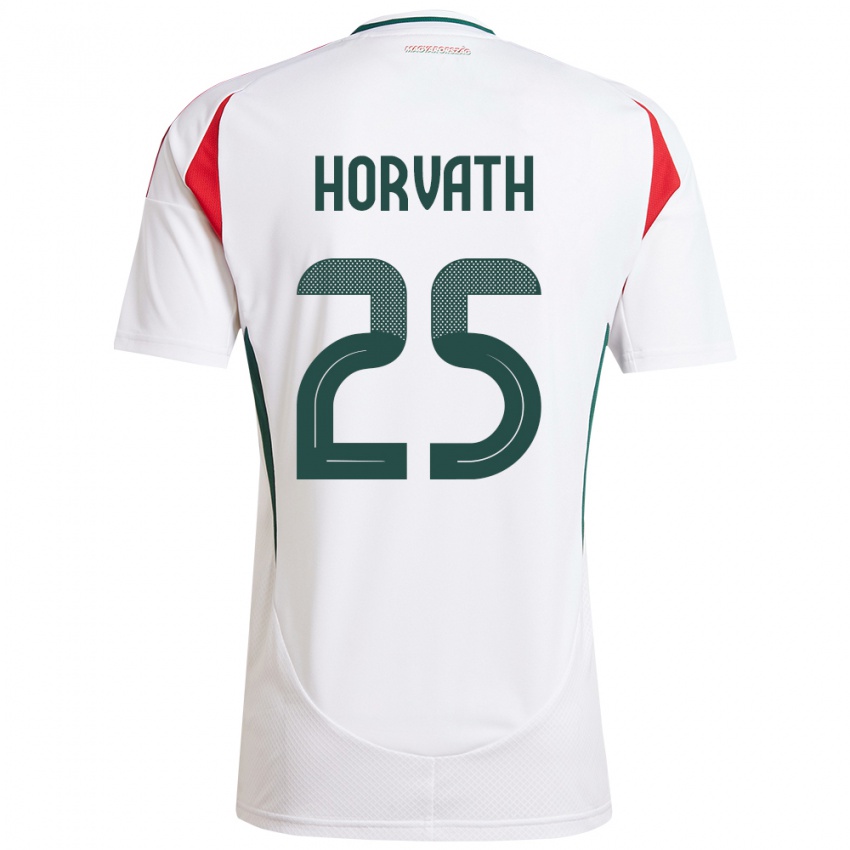 ילדים הונגריה Krisztofer Horváth #25 לבן הרחק ג'רזי 24-26 חולצה קצרה