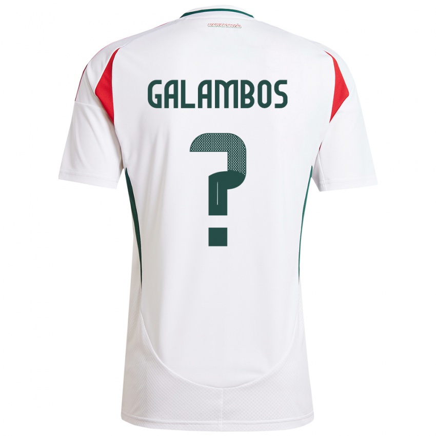 ילדים הונגריה János Galambos #0 לבן הרחק ג'רזי 24-26 חולצה קצרה