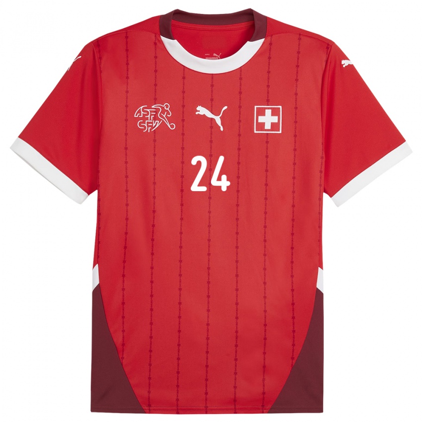 גברים שווייץ Haris Kozarac #24 אָדוֹם ג'רזי ביתית 24-26 חולצה קצרה