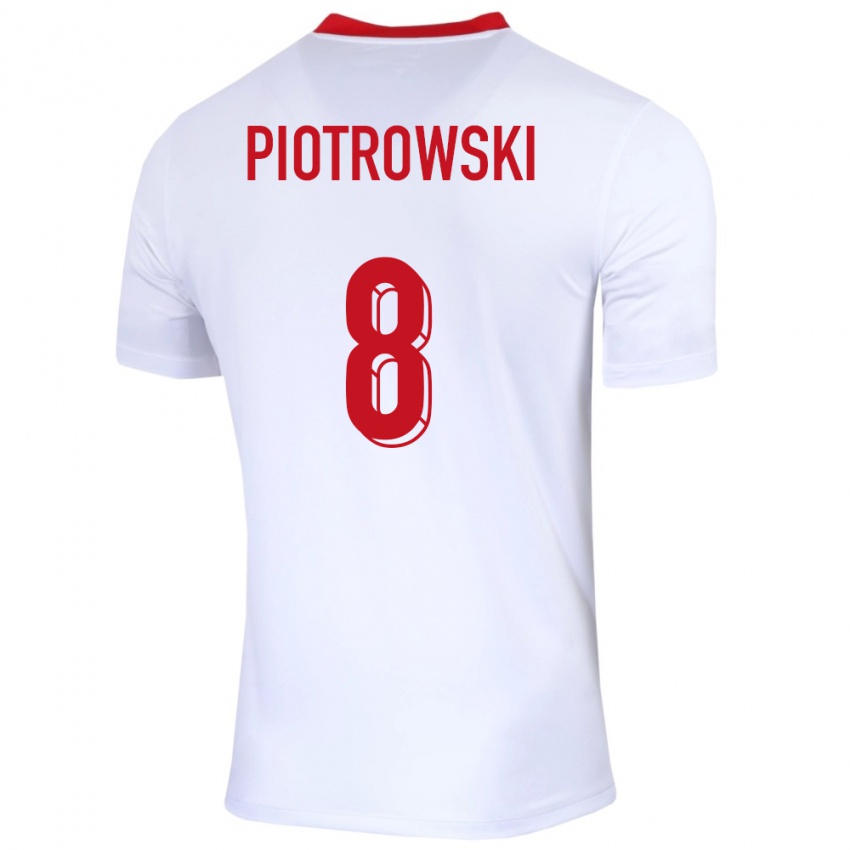 גברים פולין ג׳אקוב פיוטרובסקי #8 לבן ג'רזי ביתית 24-26 חולצה קצרה