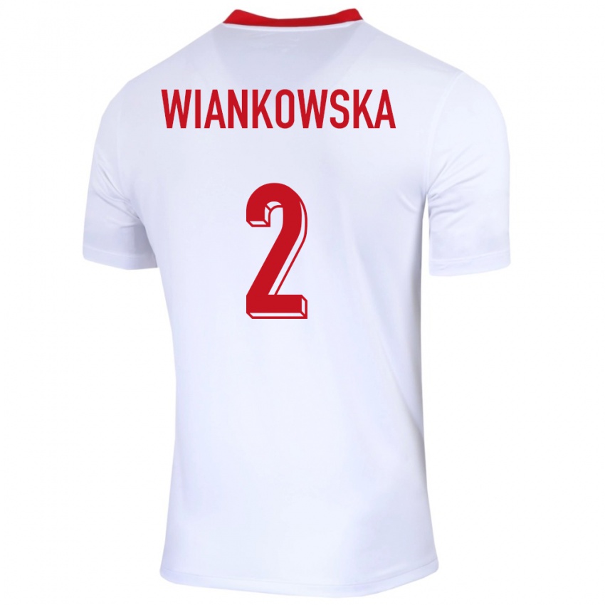 גברים פולין מרטינה ויאנקובסקה #2 לבן ג'רזי ביתית 24-26 חולצה קצרה