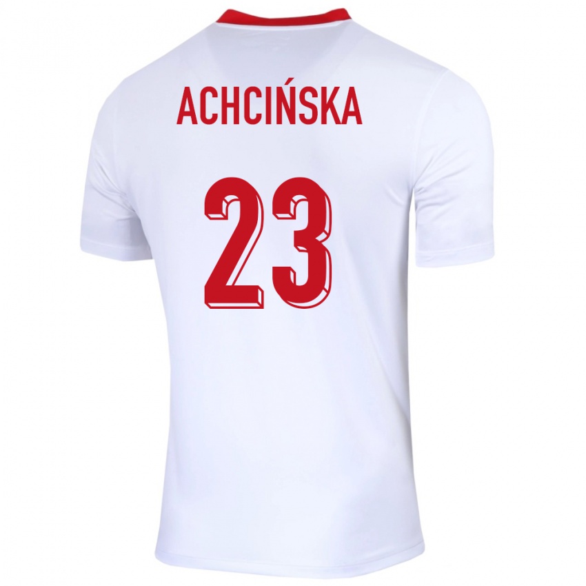 גברים פולין אדריאנה אצ'ינסקה #23 לבן ג'רזי ביתית 24-26 חולצה קצרה
