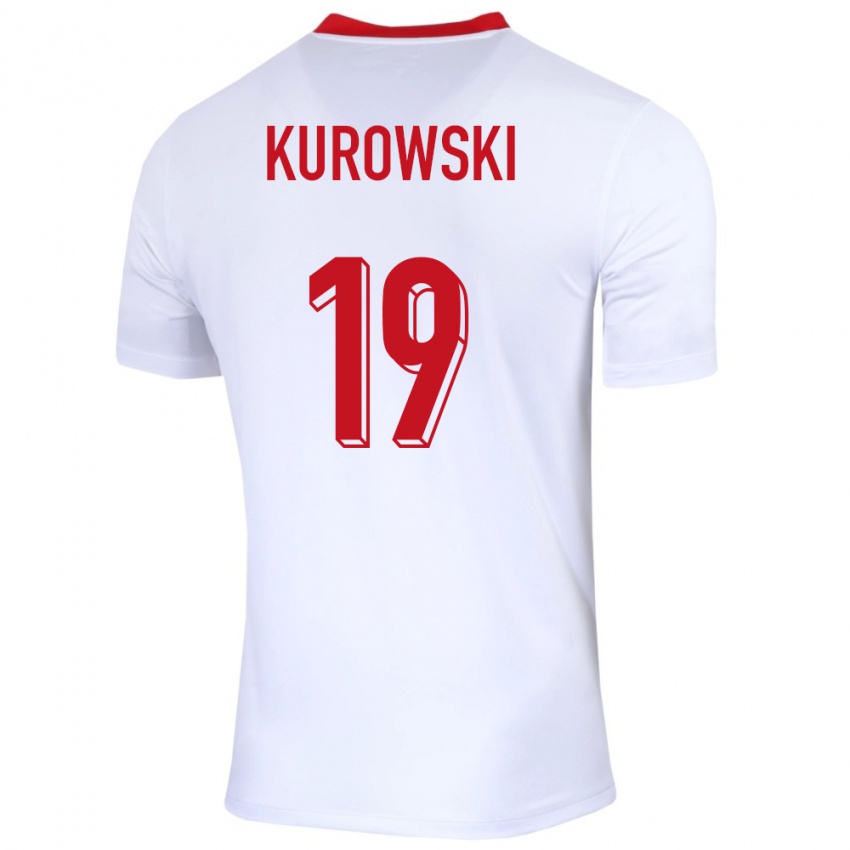 גברים פולין מילוש קורובסקי #19 לבן ג'רזי ביתית 24-26 חולצה קצרה
