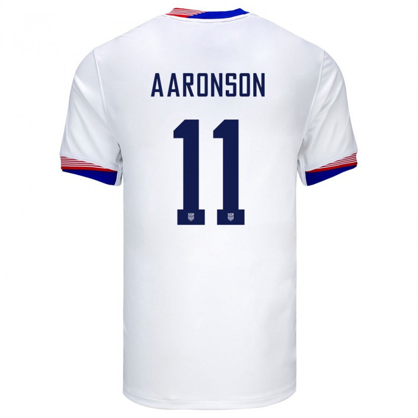 גברים ארצות הברית ברנדן ארונסון #11 לבן ג'רזי ביתית 24-26 חולצה קצרה