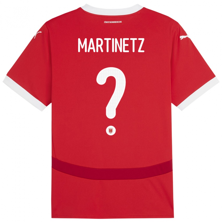 גברים אוסטריה Gregor Martinetz #0 אָדוֹם ג'רזי ביתית 24-26 חולצה קצרה