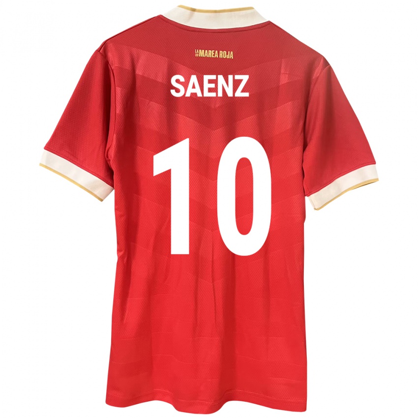 גברים פנמה Gloria Sáenz #10 אָדוֹם ג'רזי ביתית 24-26 חולצה קצרה