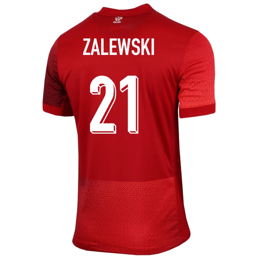 גברים פולין ניקולה זלבסקי #21 אָדוֹם הרחק ג'רזי 24-26 חולצה קצרה