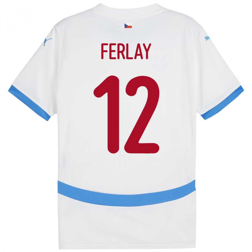 גברים צ'כיה Ruben Ferlay #12 לבן הרחק ג'רזי 24-26 חולצה קצרה