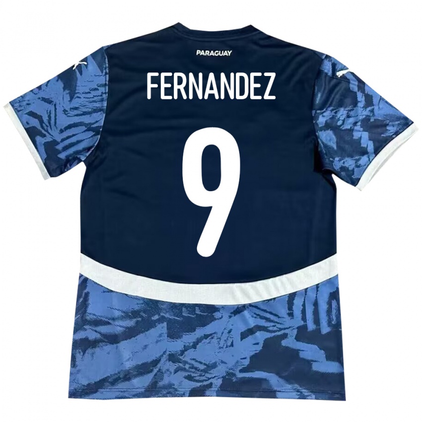 גברים פרגוואי David Fernández #9 כְּחוֹל הרחק ג'רזי 24-26 חולצה קצרה