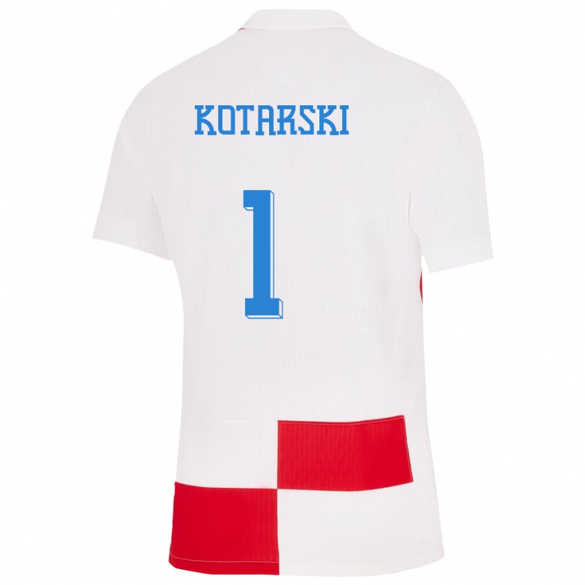 נשים קרואטיה דומיניק קוטרסקי #1 לבן אדום ג'רזי ביתית 24-26 חולצה קצרה