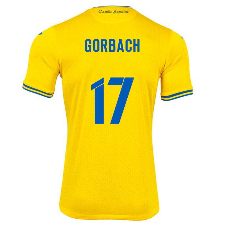 נשים אוקראינה Igor Gorbach #17 צהוב ג'רזי ביתית 24-26 חולצה קצרה