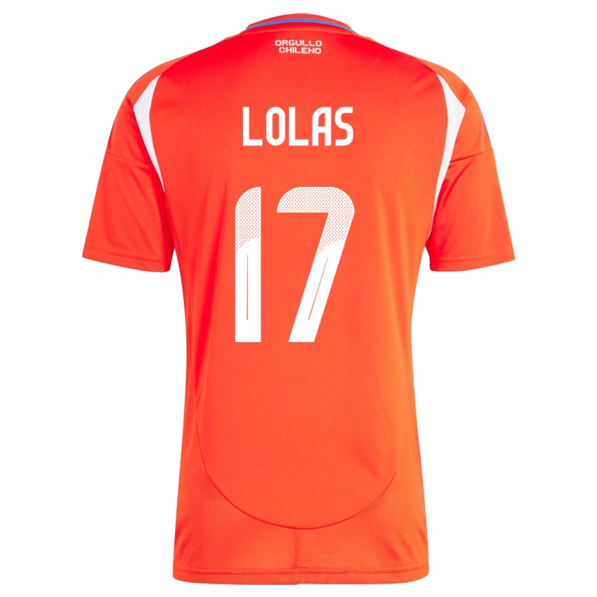 נשים צ'ילה Manuel Lolas #17 אָדוֹם ג'רזי ביתית 24-26 חולצה קצרה