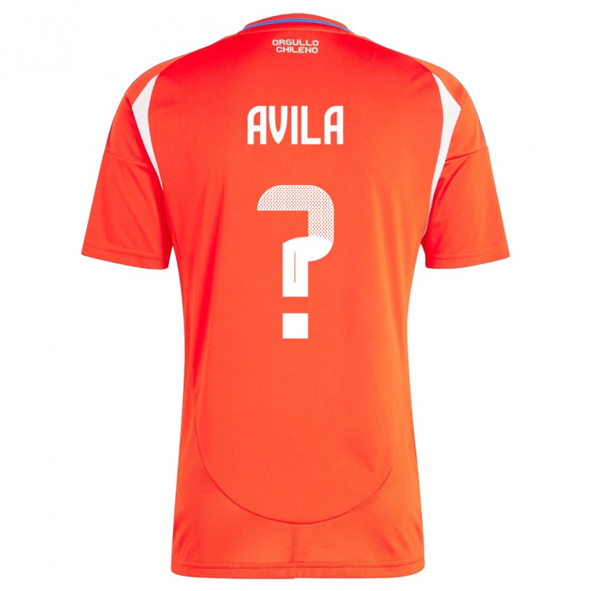 נשים צ'ילה Gustavo Ávila #0 אָדוֹם ג'רזי ביתית 24-26 חולצה קצרה