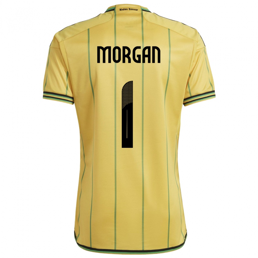 נשים ג'מייקה Aliyah Morgan #1 צהוב ג'רזי ביתית 24-26 חולצה קצרה