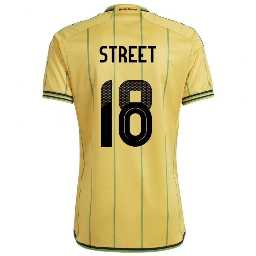 נשים ג'מייקה Sydnie Street #18 צהוב ג'רזי ביתית 24-26 חולצה קצרה